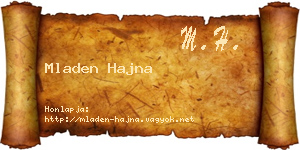 Mladen Hajna névjegykártya